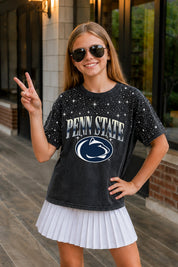 PENN STATE NITTANY LIONS SKY'S THE LIMIT KIDS VINTAGE WASH RHINESTONE TEE