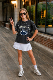 PENN STATE NITTANY LIONS SKY'S THE LIMIT KIDS VINTAGE WASH RHINESTONE TEE