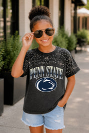 PENN STATE NITTANY LIONS SKY'S THE LIMIT KIDS VINTAGE WASH RHINESTONE TEE