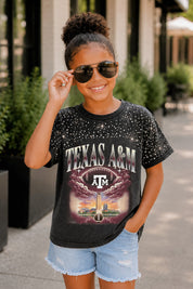 TEXAS A&M AGGIES SKY'S THE LIMIT KIDS VINTAGE WASH RHINESTONE TEE