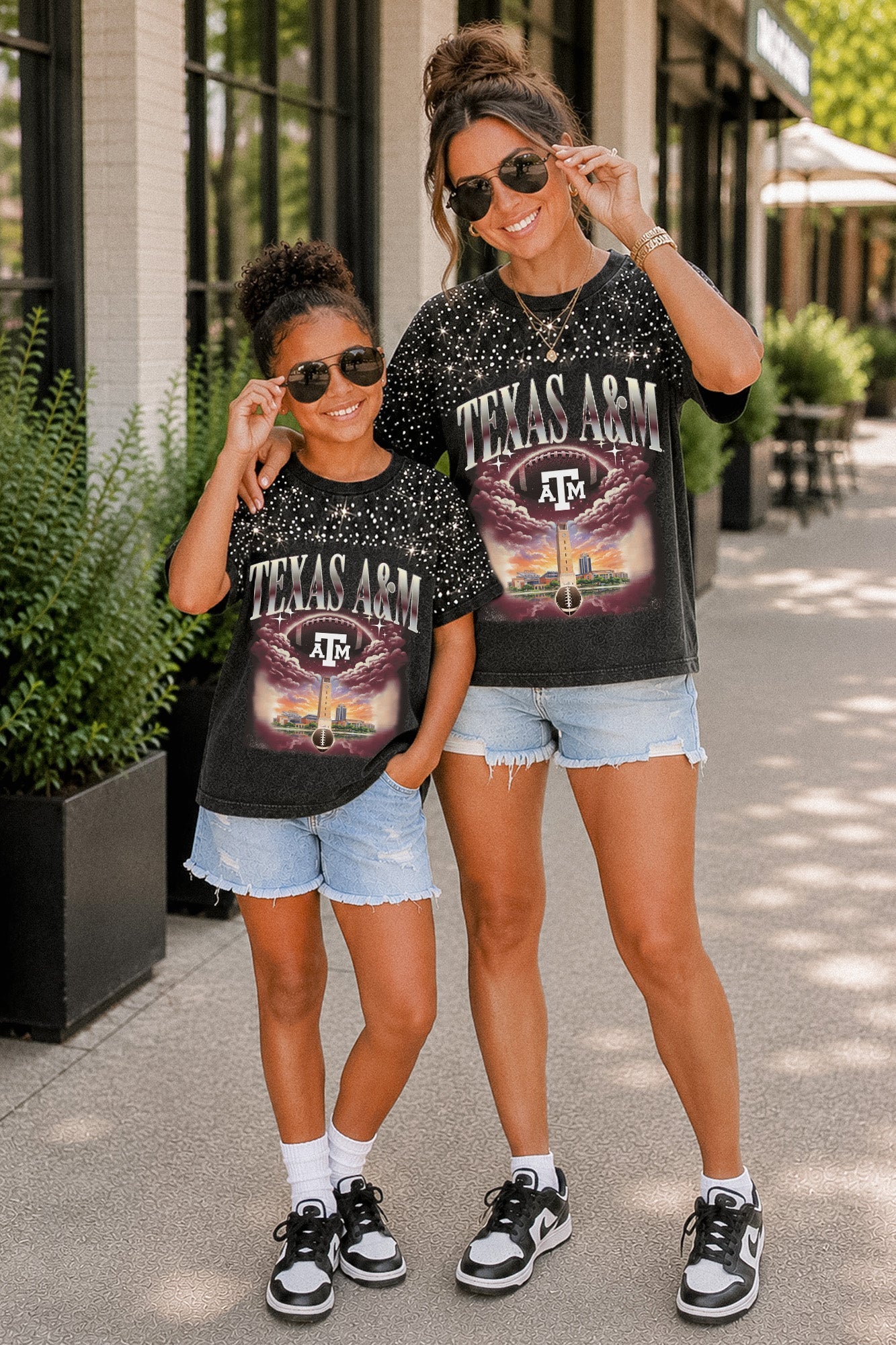 TEXAS A&M AGGIES SKY'S THE LIMIT KIDS VINTAGE WASH RHINESTONE TEE