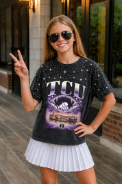TCU HORNED FROGS SKY'S THE LIMIT KIDS VINTAGE WASH RHINESTONE TEE