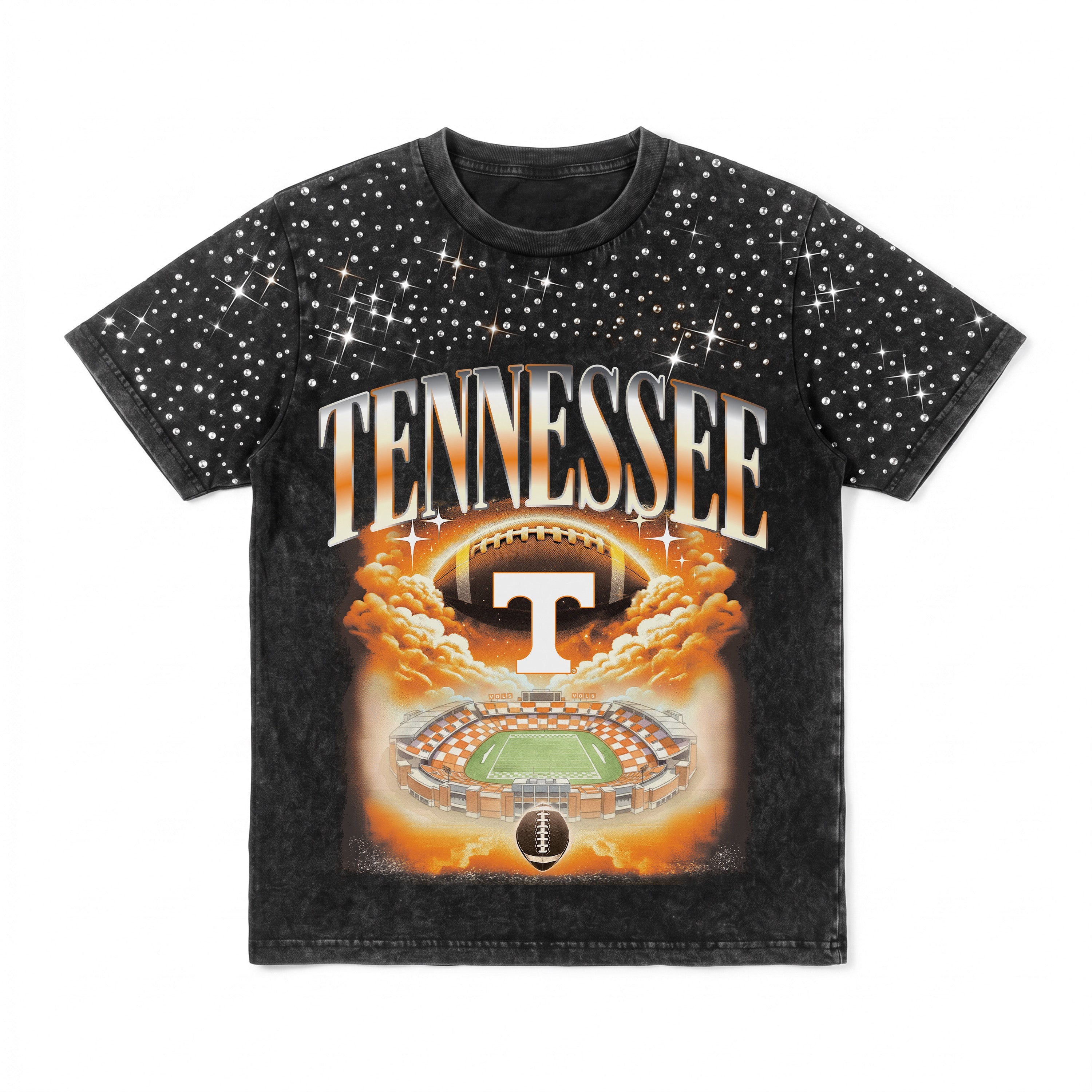 TENNESSEE VOLUNTEERS SKY'S THE LIMIT KIDS VINTAGE WASH RHINESTONE TEE