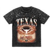 TEXAS LONGHORNS SKY'S THE LIMIT KIDS VINTAGE WASH RHINESTONE TEE
