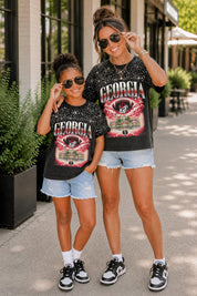 GEORGIA BULLDOGS SKY'S THE LIMIT KIDS VINTAGE WASH RHINESTONE TEE