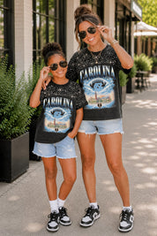 NORTH CAROLINA TAR HEELS SKY'S THE LIMIT KIDS VINTAGE WASH RHINESTONE TEE