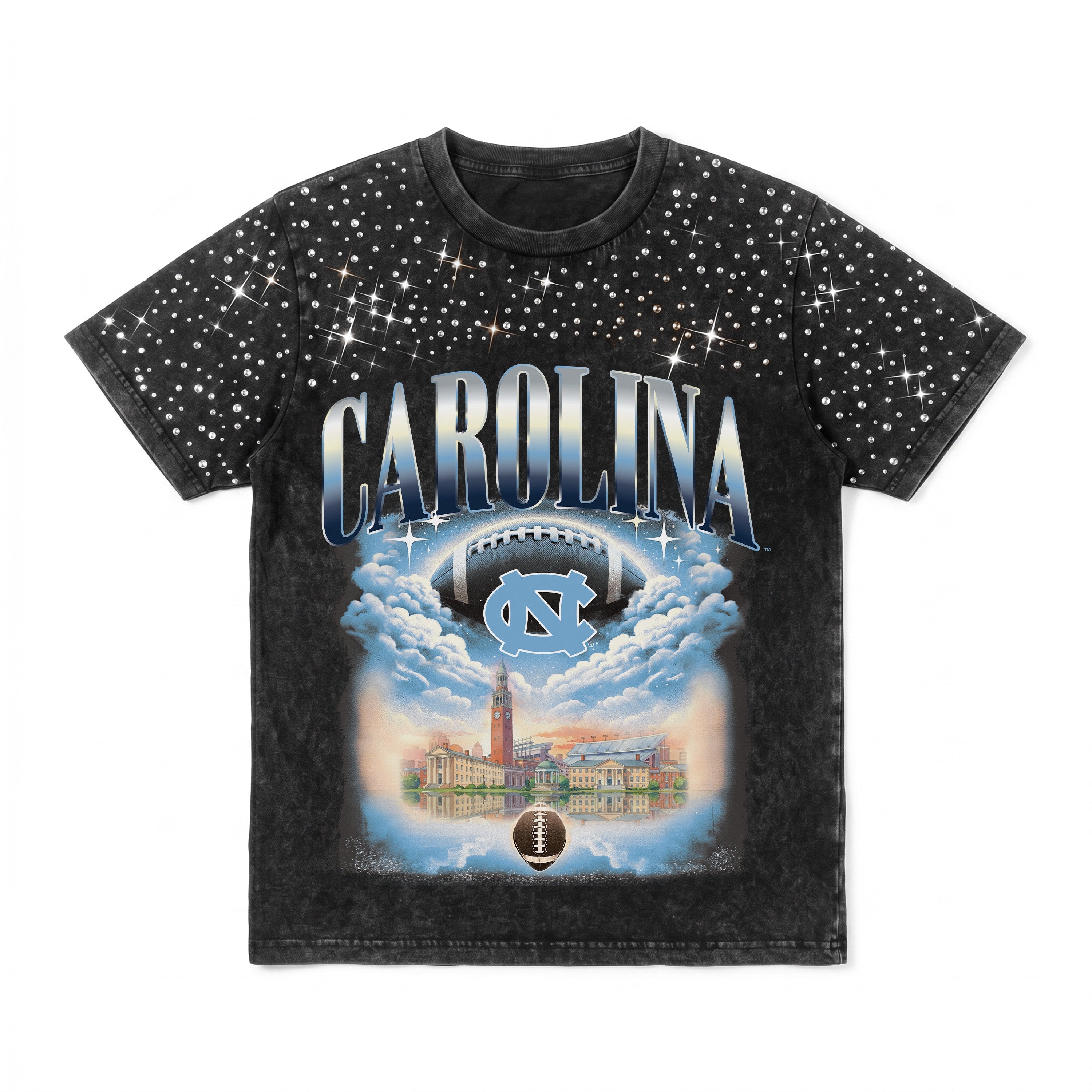 NORTH CAROLINA TAR HEELS SKY'S THE LIMIT KIDS VINTAGE WASH RHINESTONE TEE