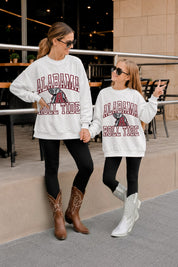 ALABAMA CRIMSON TIDE BIG PLAY ENERGY KIDS EMBOSSED STAR CREWNECK