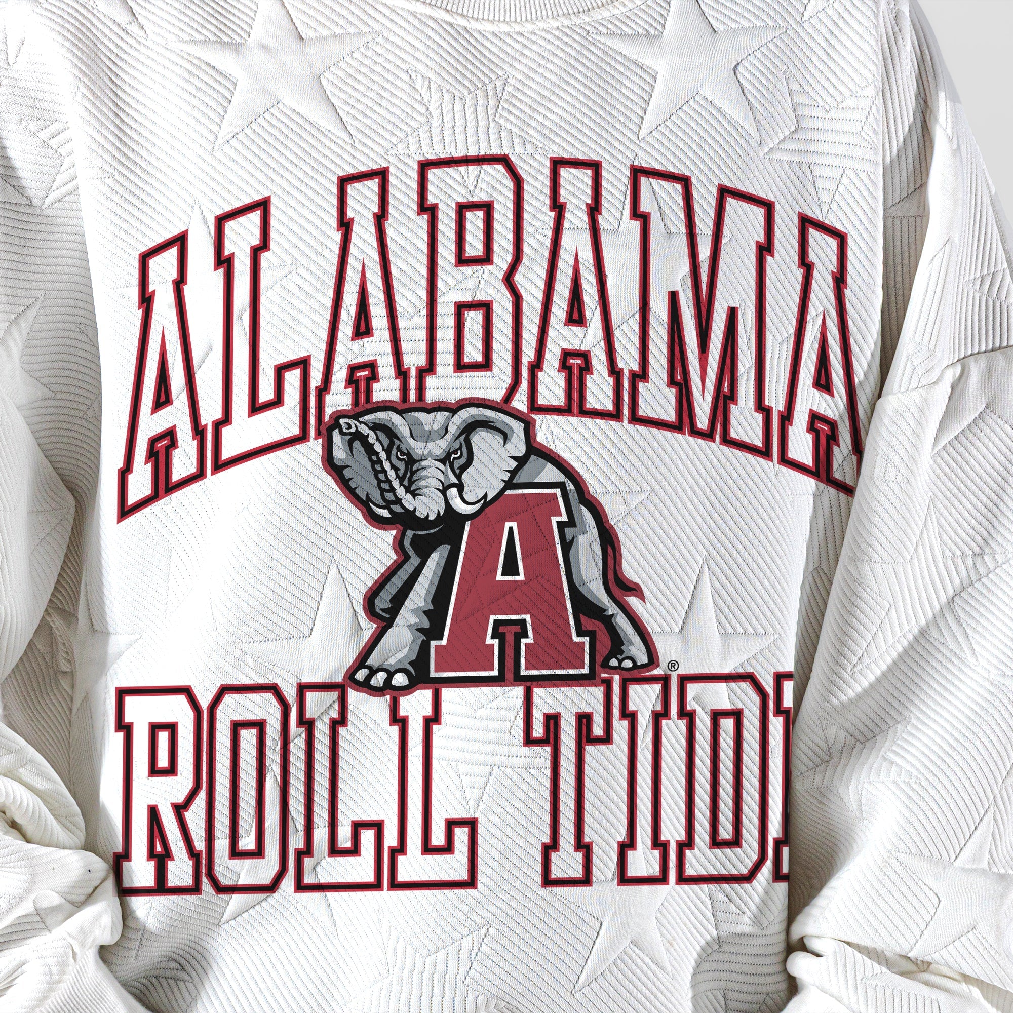 ALABAMA CRIMSON TIDE BIG PLAY ENERGY KIDS EMBOSSED STAR CREWNECK