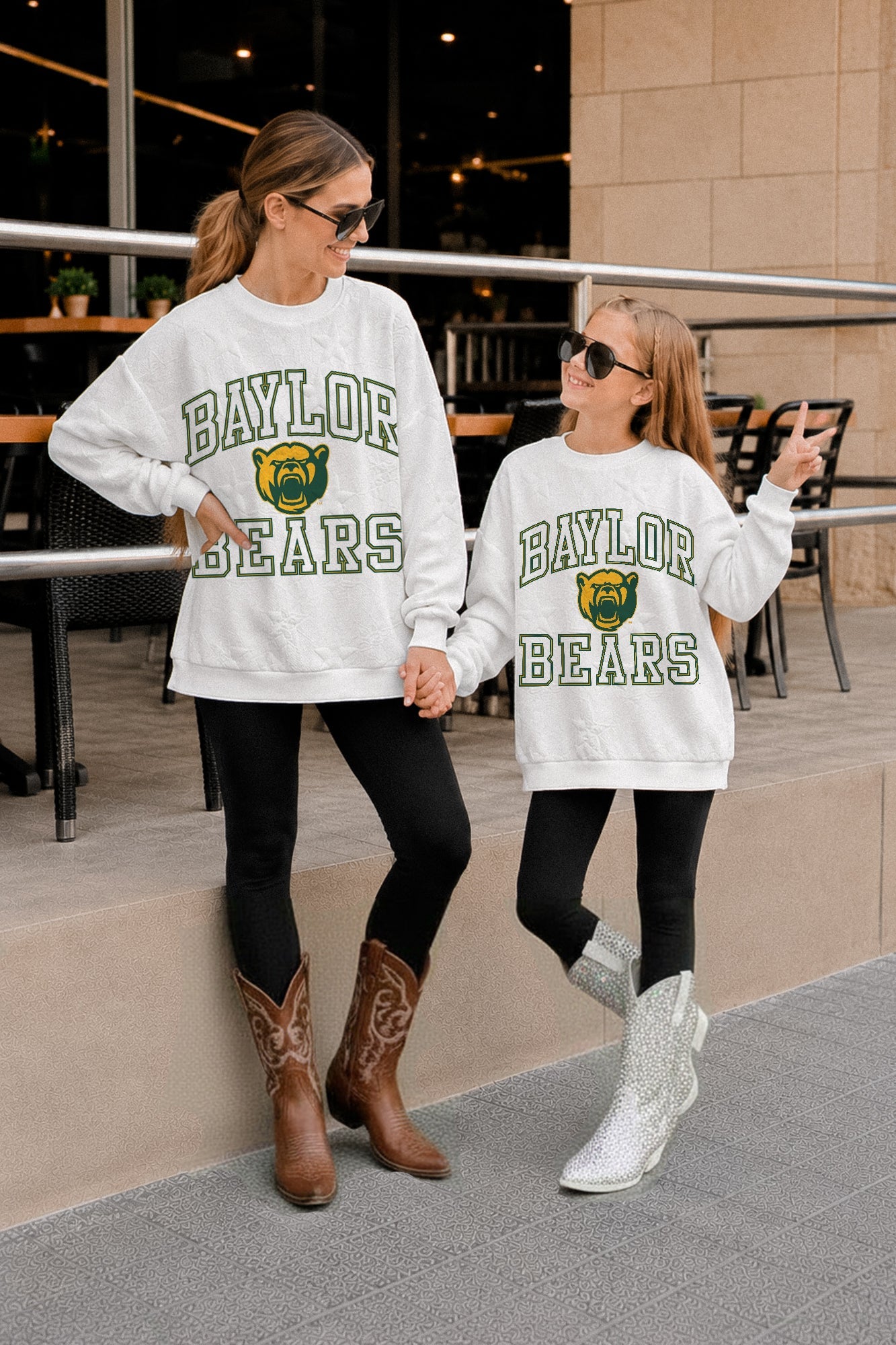 BAYLOR BEARS BIG PLAY ENERGY KIDS EMBOSSED STAR CREWNECK