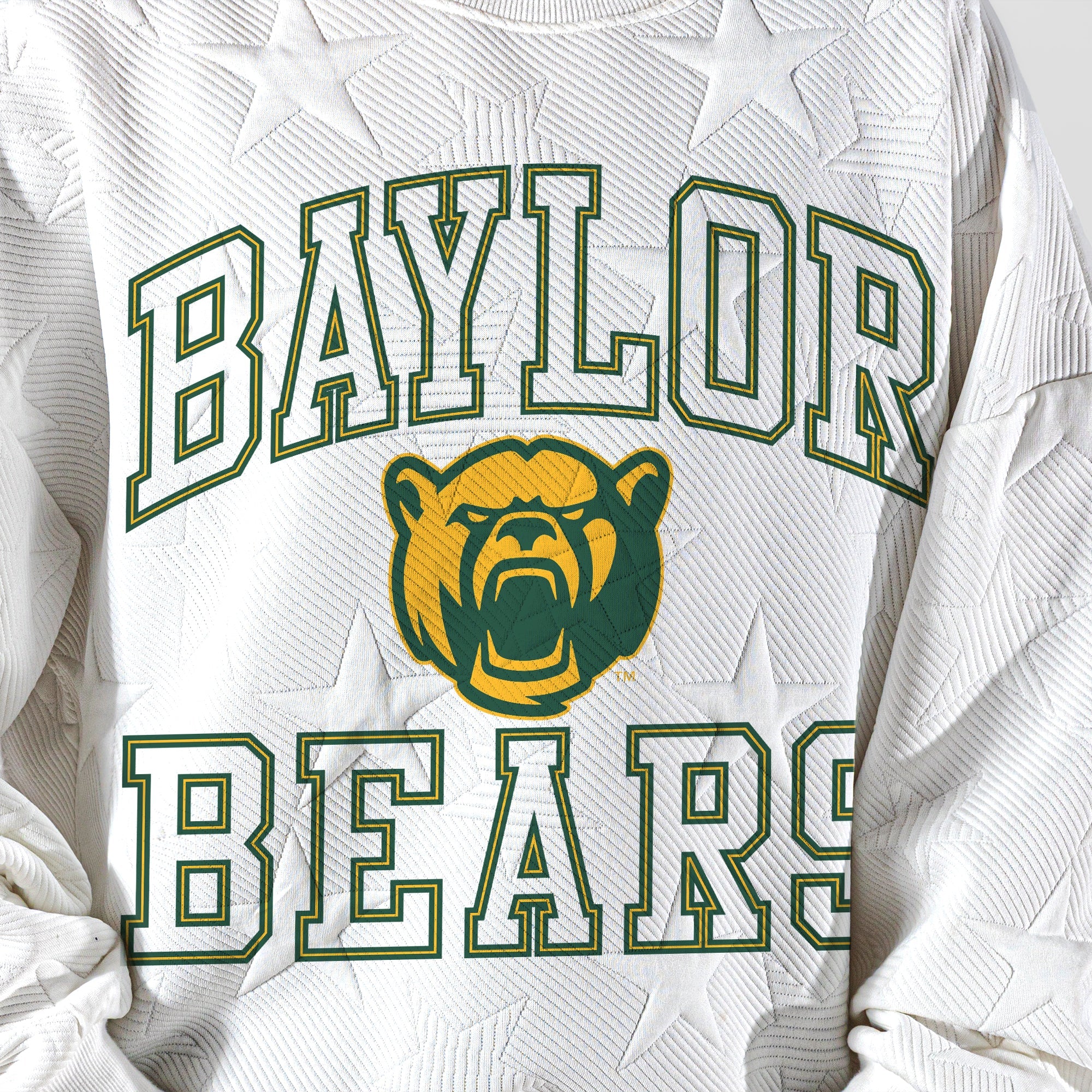 BAYLOR BEARS BIG PLAY ENERGY KIDS EMBOSSED STAR CREWNECK
