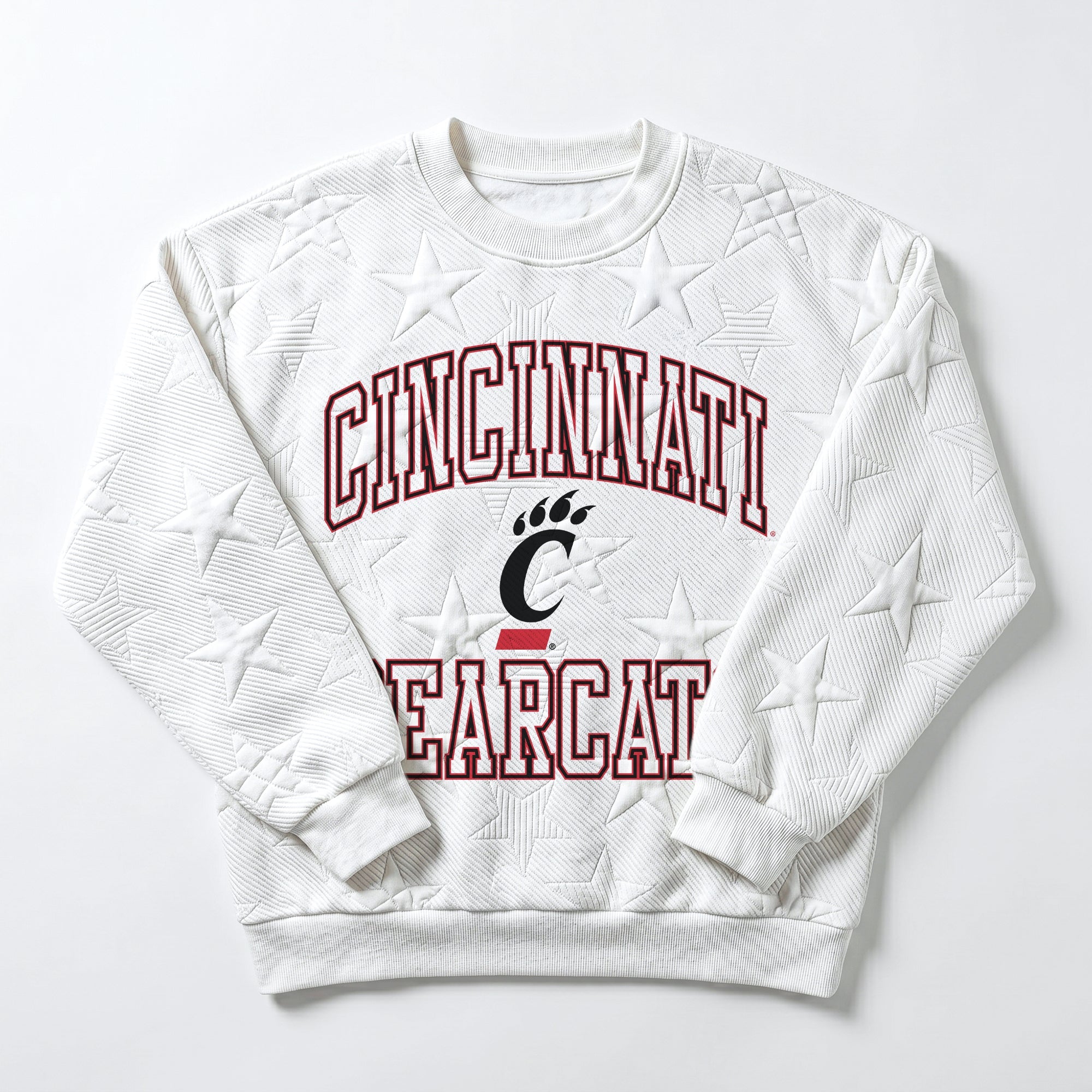 CINCINNATI BEARCATS BIG PLAY ENERGY KIDS EMBOSSED STAR CREWNECK