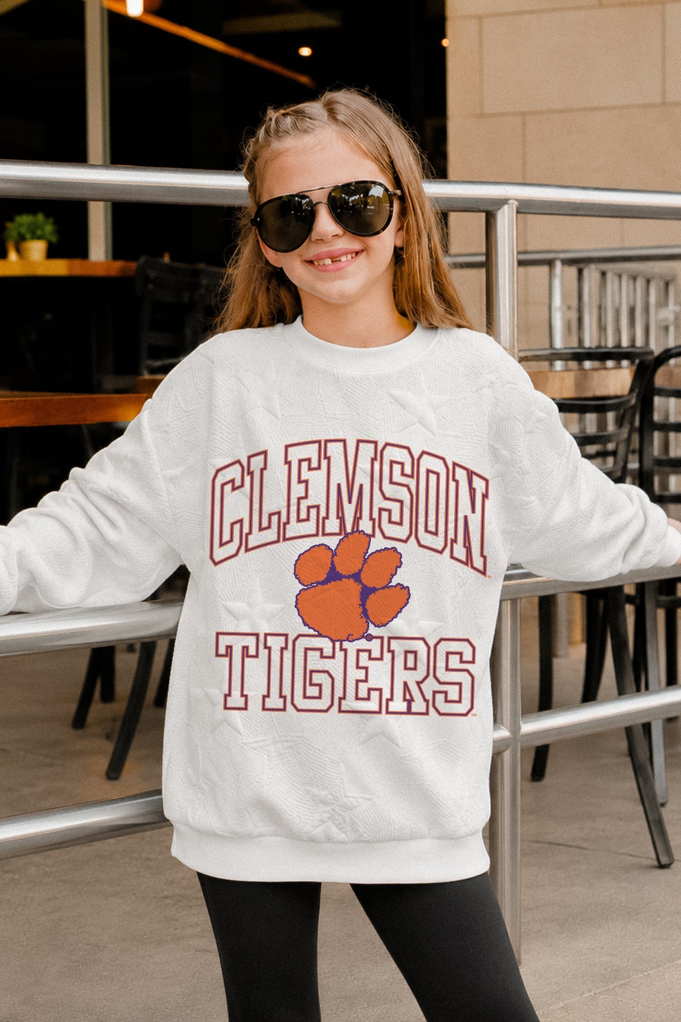 CLEMSON TIGERS BIG PLAY ENERGY KIDS EMBOSSED STAR CREWNECK