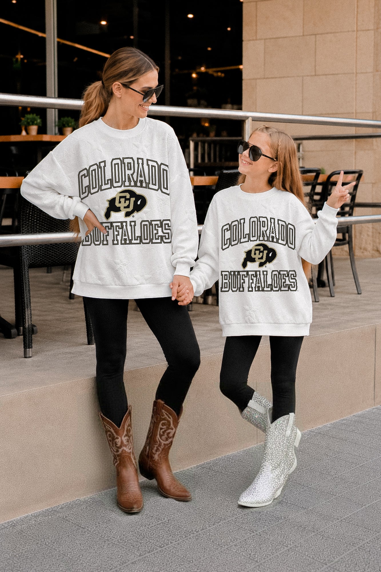 COLORADO BUFFALOES BIG PLAY ENERGY KIDS EMBOSSED STAR CREWNECK