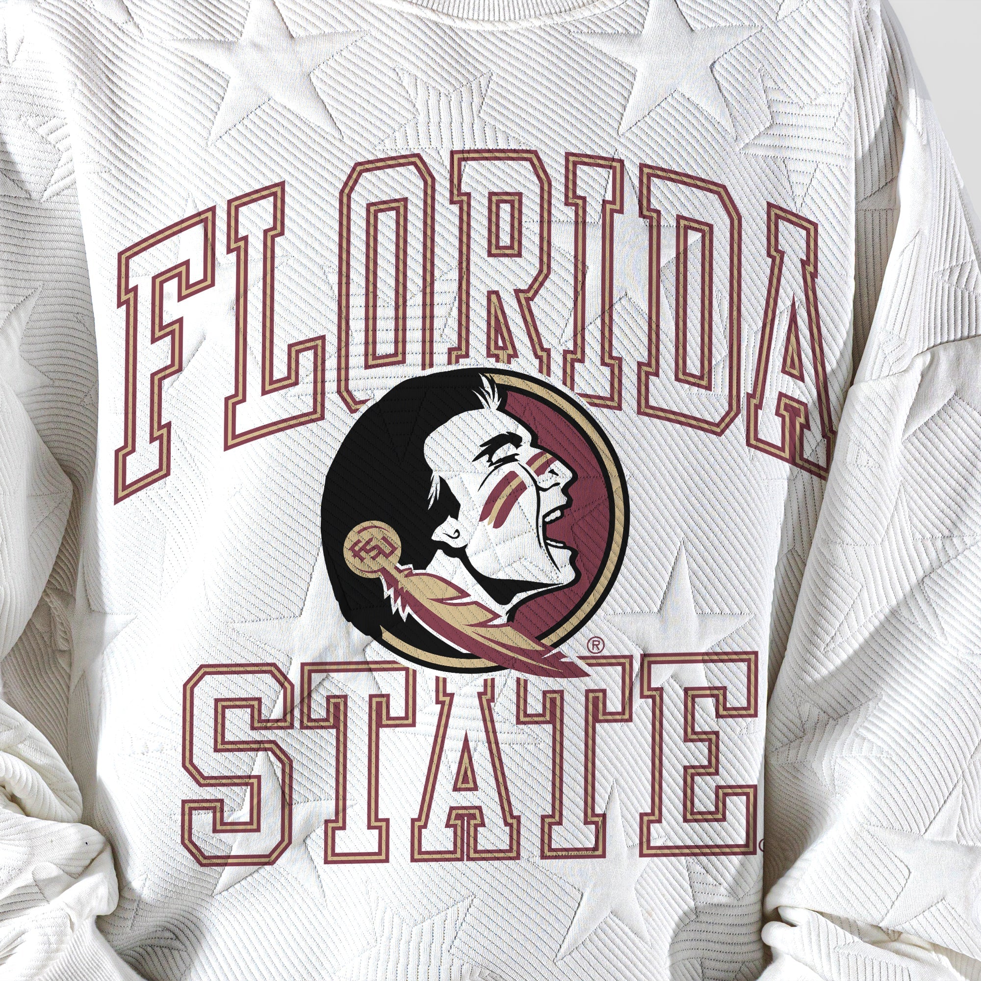 FLORIDA STATE SEMINOLES BIG PLAY ENERGY KIDS EMBOSSED STAR CREWNECK
