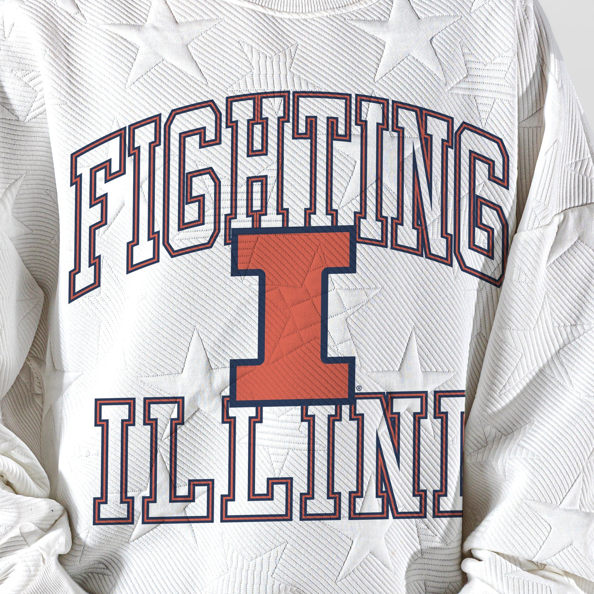 ILLINOIS FIGHTING ILLINI BIG PLAY ENERGY KIDS EMBOSSED STAR CREWNECK