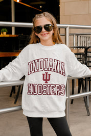 INDIANA HOOSIERS BIG PLAY ENERGY KIDS EMBOSSED STAR CREWNECK