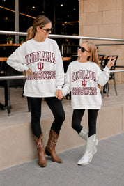 INDIANA HOOSIERS BIG PLAY ENERGY KIDS EMBOSSED STAR CREWNECK