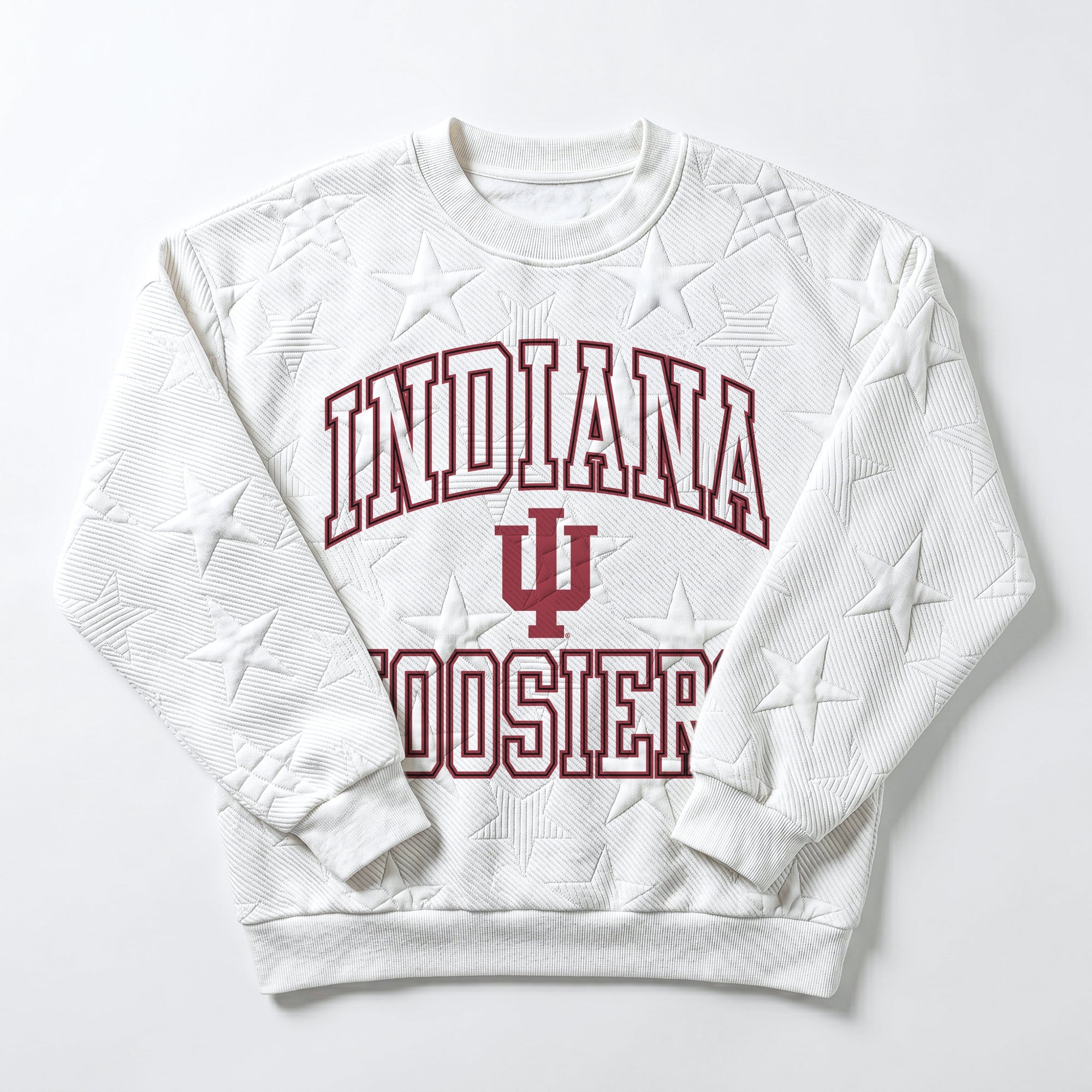 INDIANA HOOSIERS BIG PLAY ENERGY KIDS EMBOSSED STAR CREWNECK