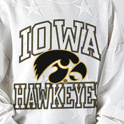IOWA HAWKEYES BIG PLAY ENERGY KIDS EMBOSSED STAR CREWNECK