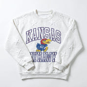 KANSAS JAYHAWKS BIG PLAY ENERGY KIDS EMBOSSED STAR CREWNECK