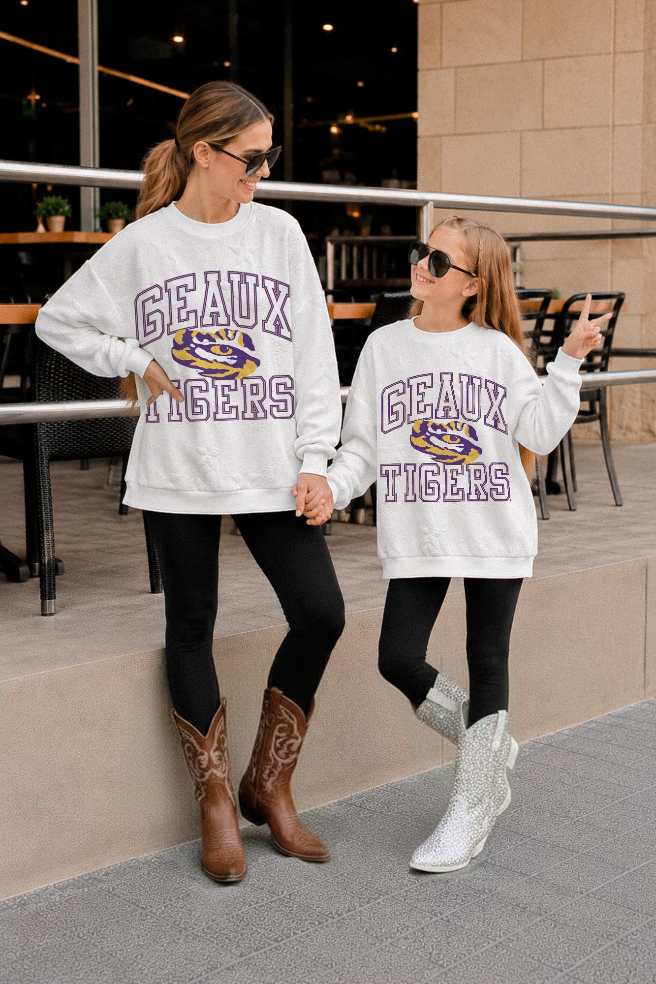 LSU TIGERS BIG PLAY ENERGY KIDS EMBOSSED STAR CREWNECK