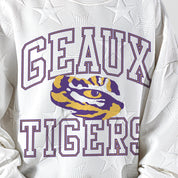 LSU TIGERS BIG PLAY ENERGY KIDS EMBOSSED STAR CREWNECK