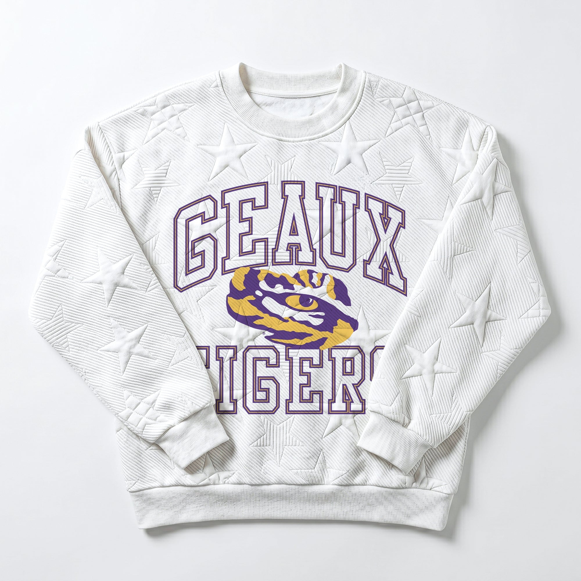 LSU TIGERS BIG PLAY ENERGY KIDS EMBOSSED STAR CREWNECK