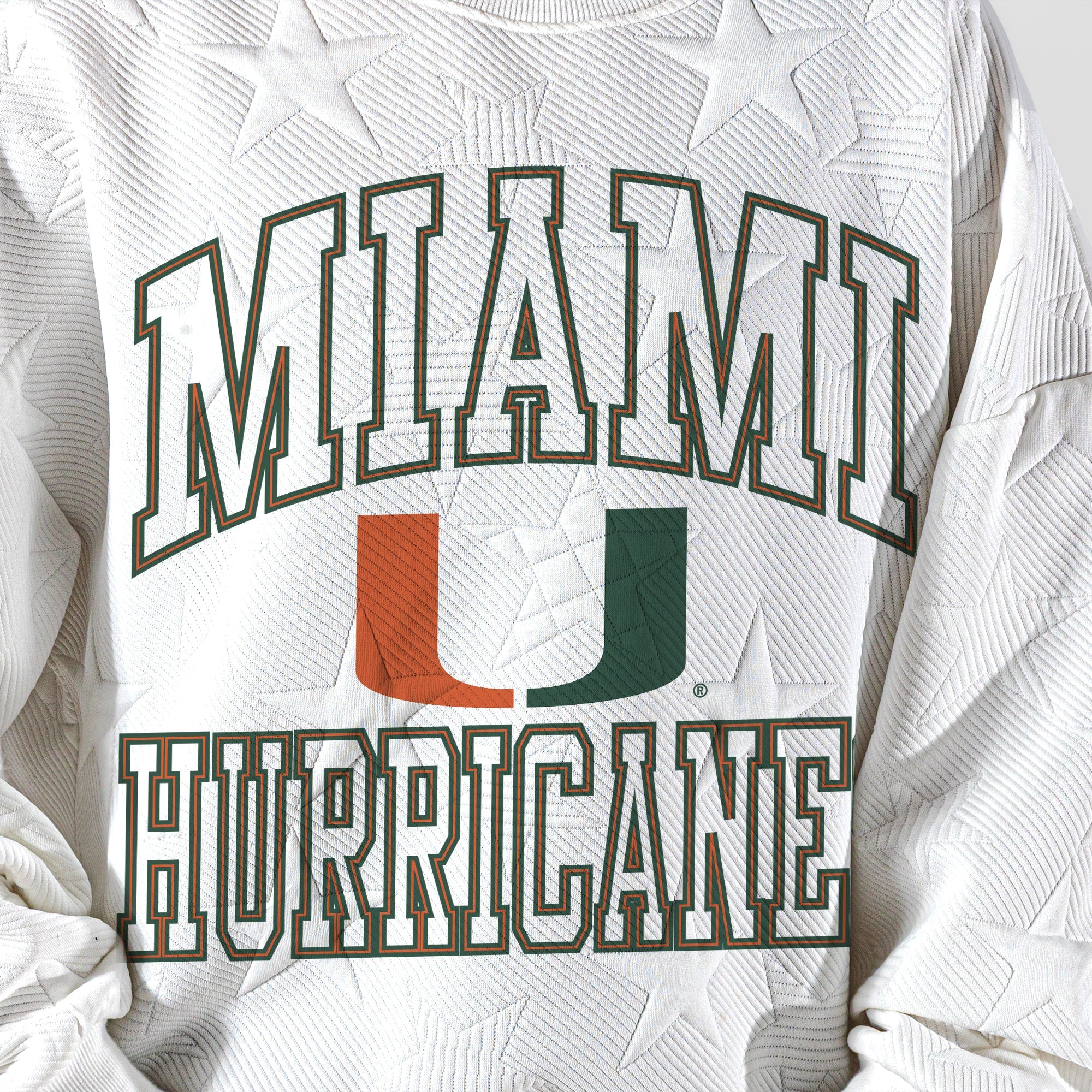 MIAMI HURRICANES BIG PLAY ENERGY KIDS EMBOSSED STAR CREWNECK