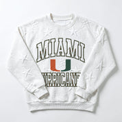 MIAMI HURRICANES BIG PLAY ENERGY KIDS EMBOSSED STAR CREWNECK