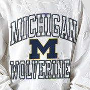 MICHIGAN WOLVERINES BIG PLAY ENERGY KIDS EMBOSSED STAR CREWNECK