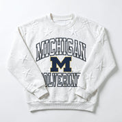 MICHIGAN WOLVERINES BIG PLAY ENERGY KIDS EMBOSSED STAR CREWNECK