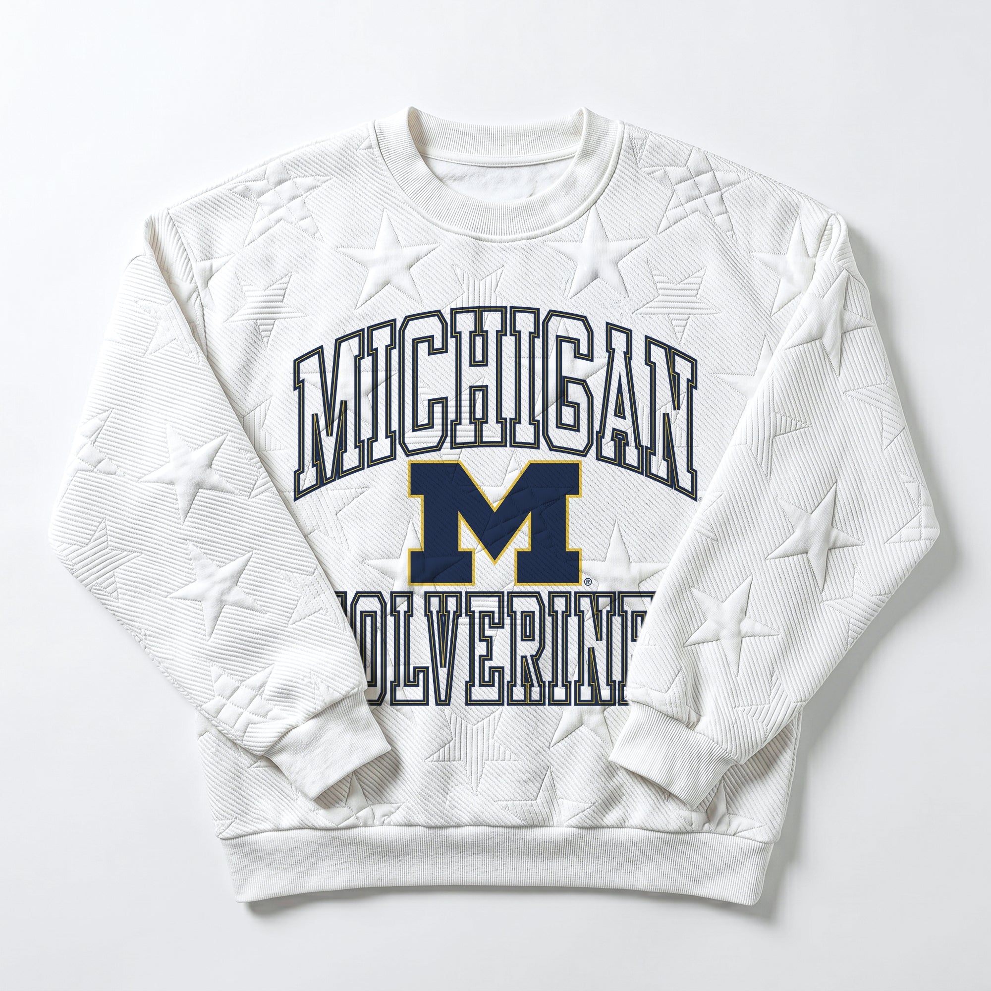MICHIGAN WOLVERINES BIG PLAY ENERGY KIDS EMBOSSED STAR CREWNECK