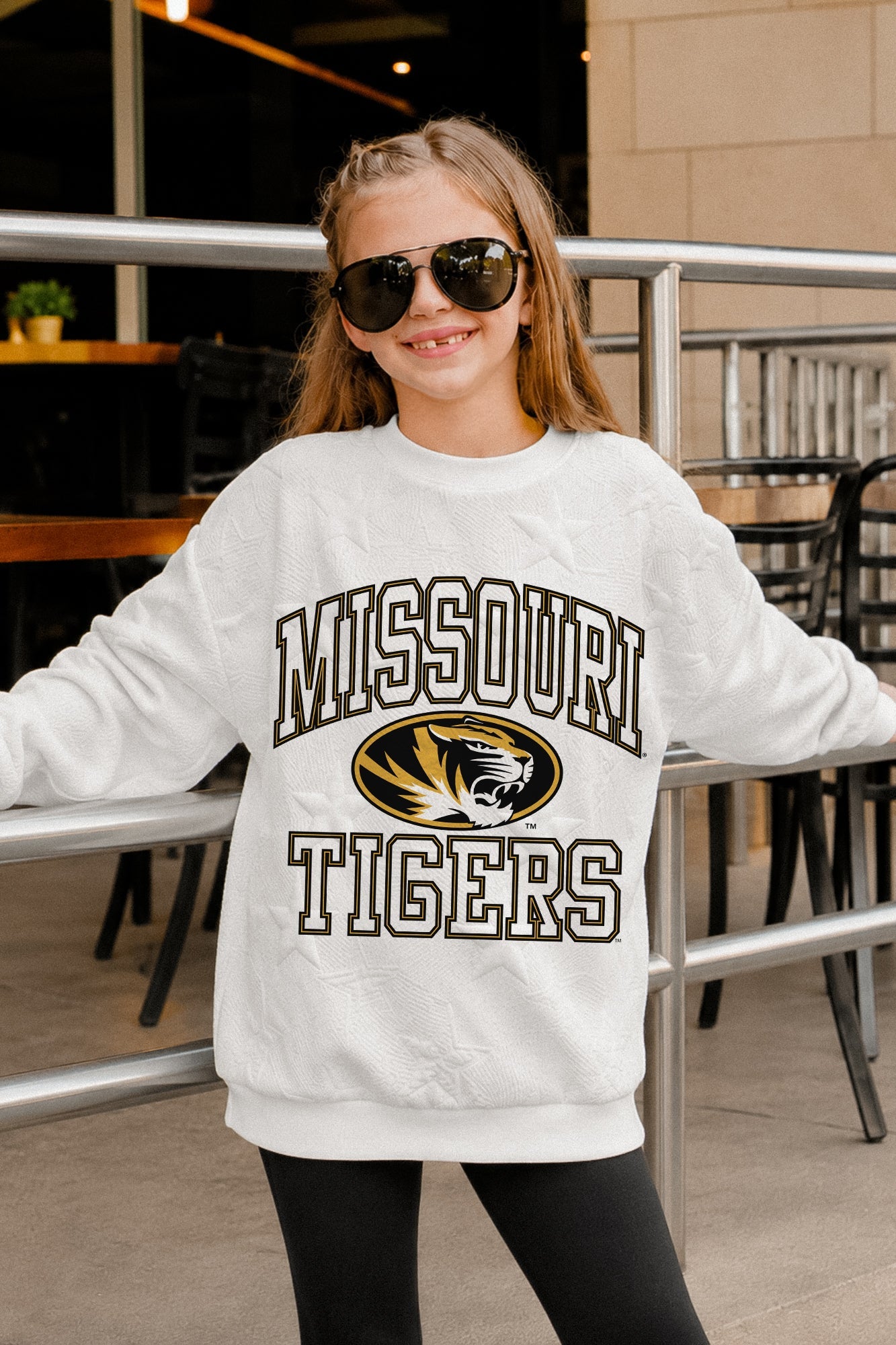 MISSOURI TIGERS BIG PLAY ENERGY KIDS EMBOSSED STAR CREWNECK