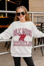 OLE MISS REBELS BIG PLAY ENERGY KIDS EMBOSSED STAR CREWNECK