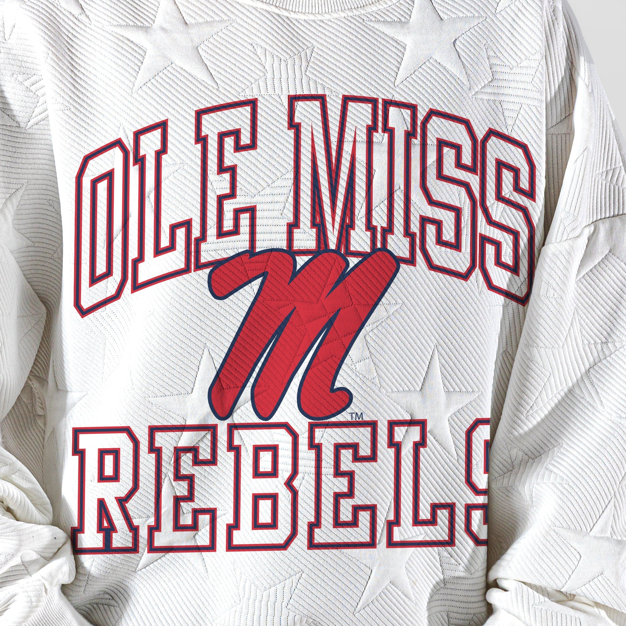 OLE MISS REBELS BIG PLAY ENERGY KIDS EMBOSSED STAR CREWNECK