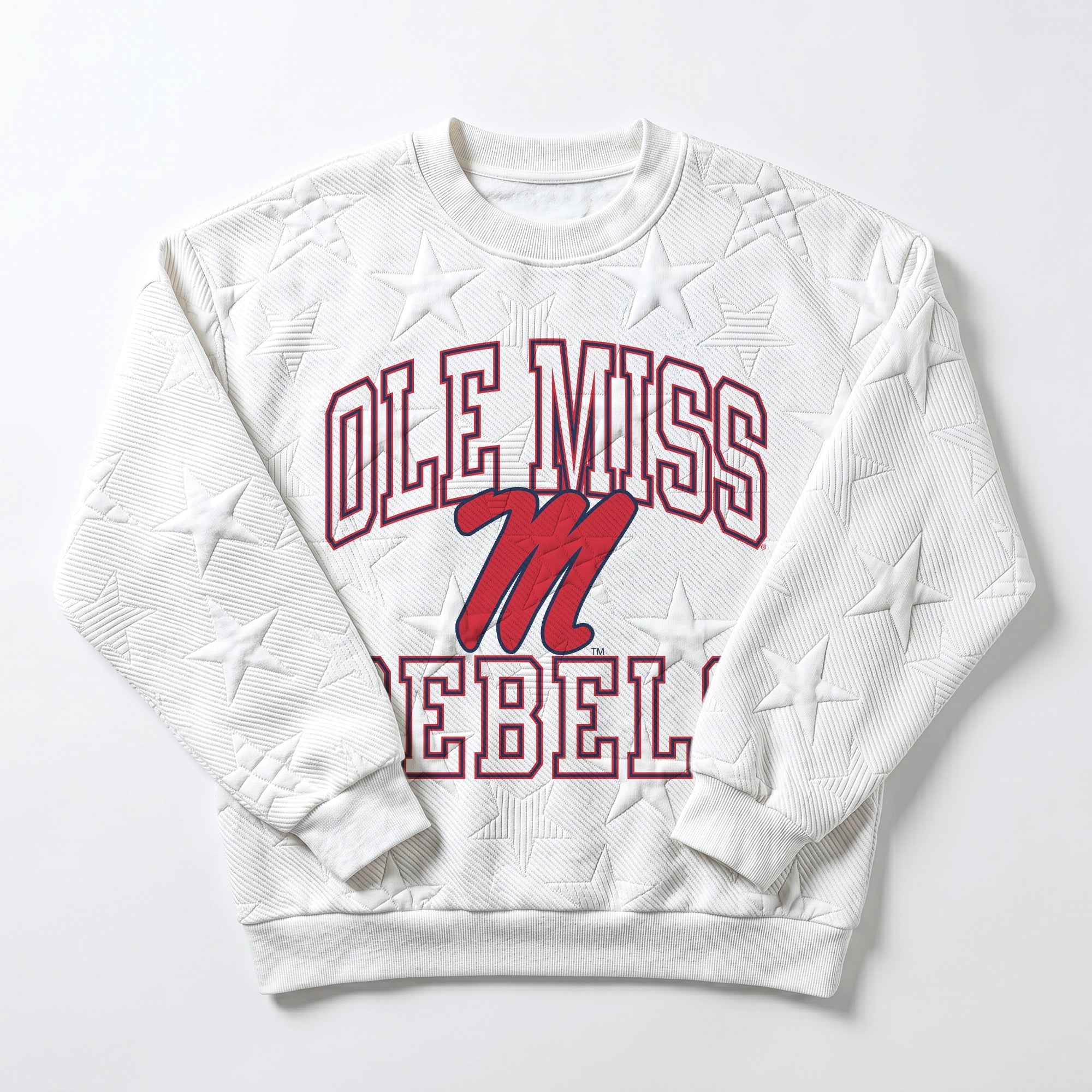OLE MISS REBELS BIG PLAY ENERGY KIDS EMBOSSED STAR CREWNECK