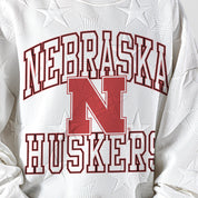 NEBRASKA CORNHUSKERS BIG PLAY ENERGY KIDS EMBOSSED STAR CREWNECK