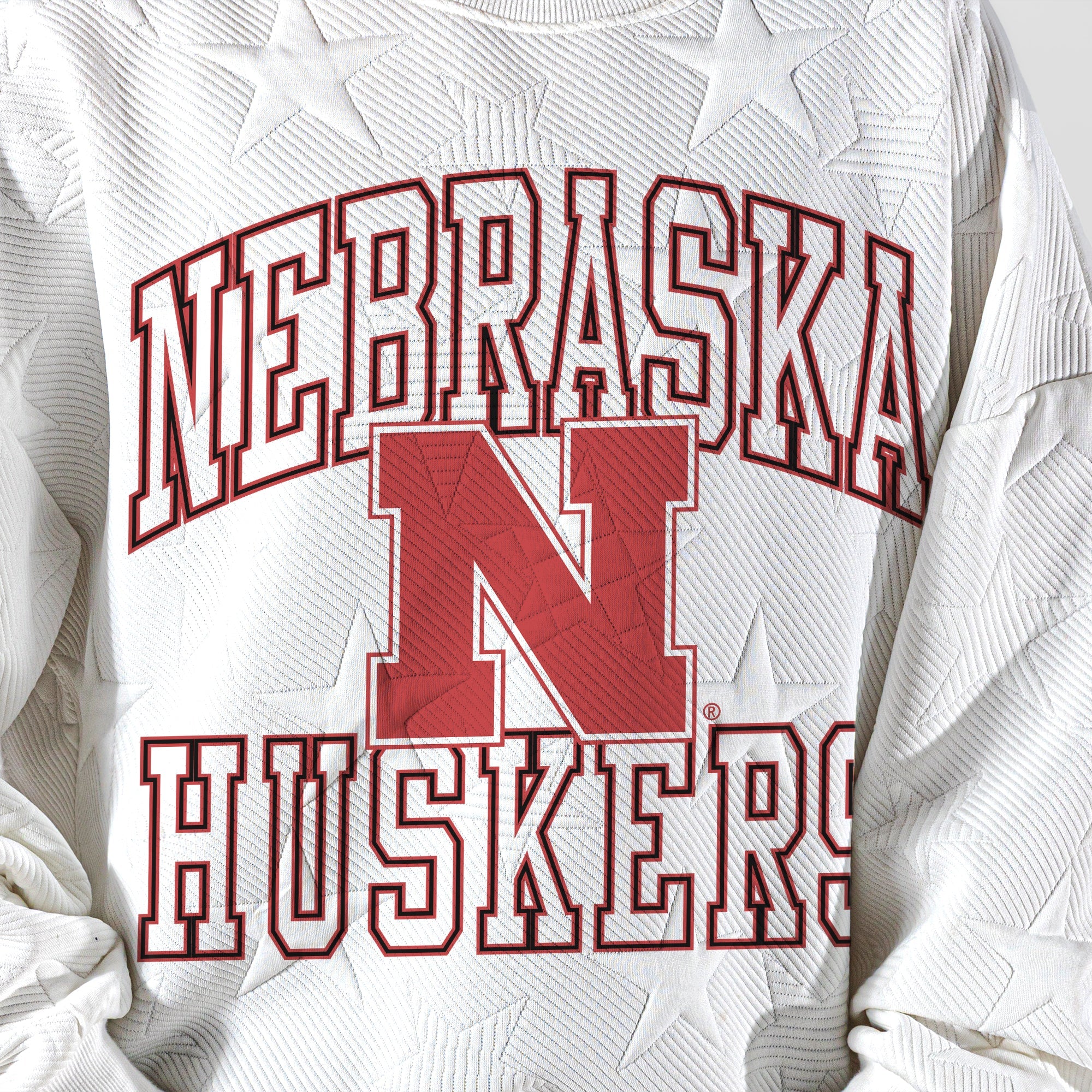 NEBRASKA CORNHUSKERS BIG PLAY ENERGY KIDS EMBOSSED STAR CREWNECK