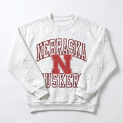 NEBRASKA CORNHUSKERS BIG PLAY ENERGY KIDS EMBOSSED STAR CREWNECK