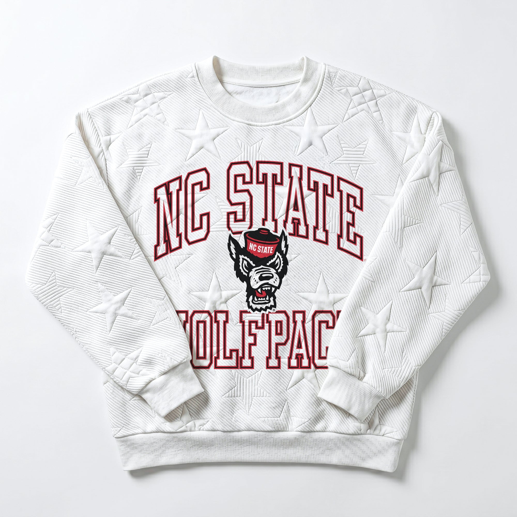 NORTH CAROLINA STATE WOLFPACK BIG PLAY ENERGY KIDS EMBOSSED STAR CREWNECK