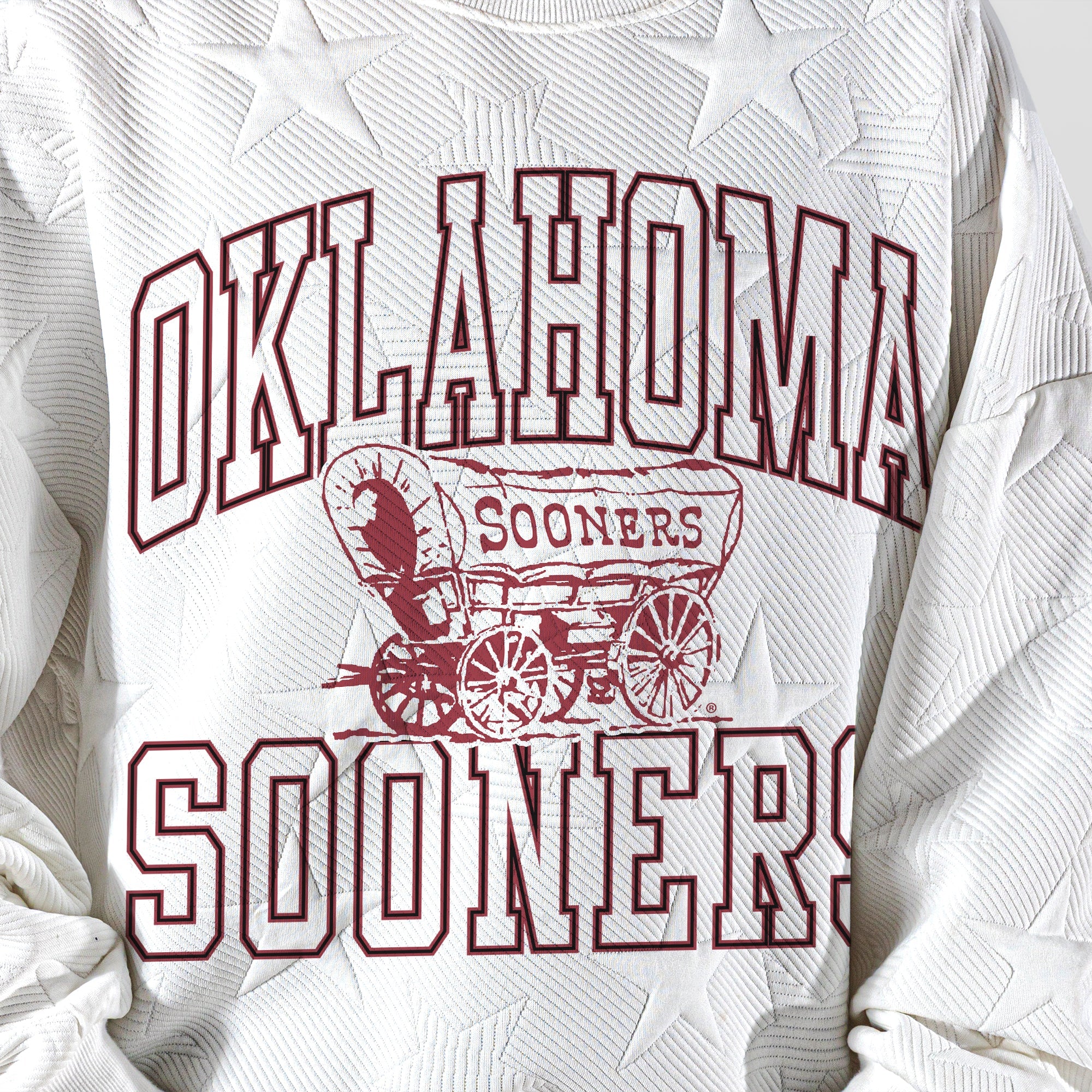 OKLAHOMA SOONERS BIG PLAY ENERGY KIDS EMBOSSED STAR CREWNECK