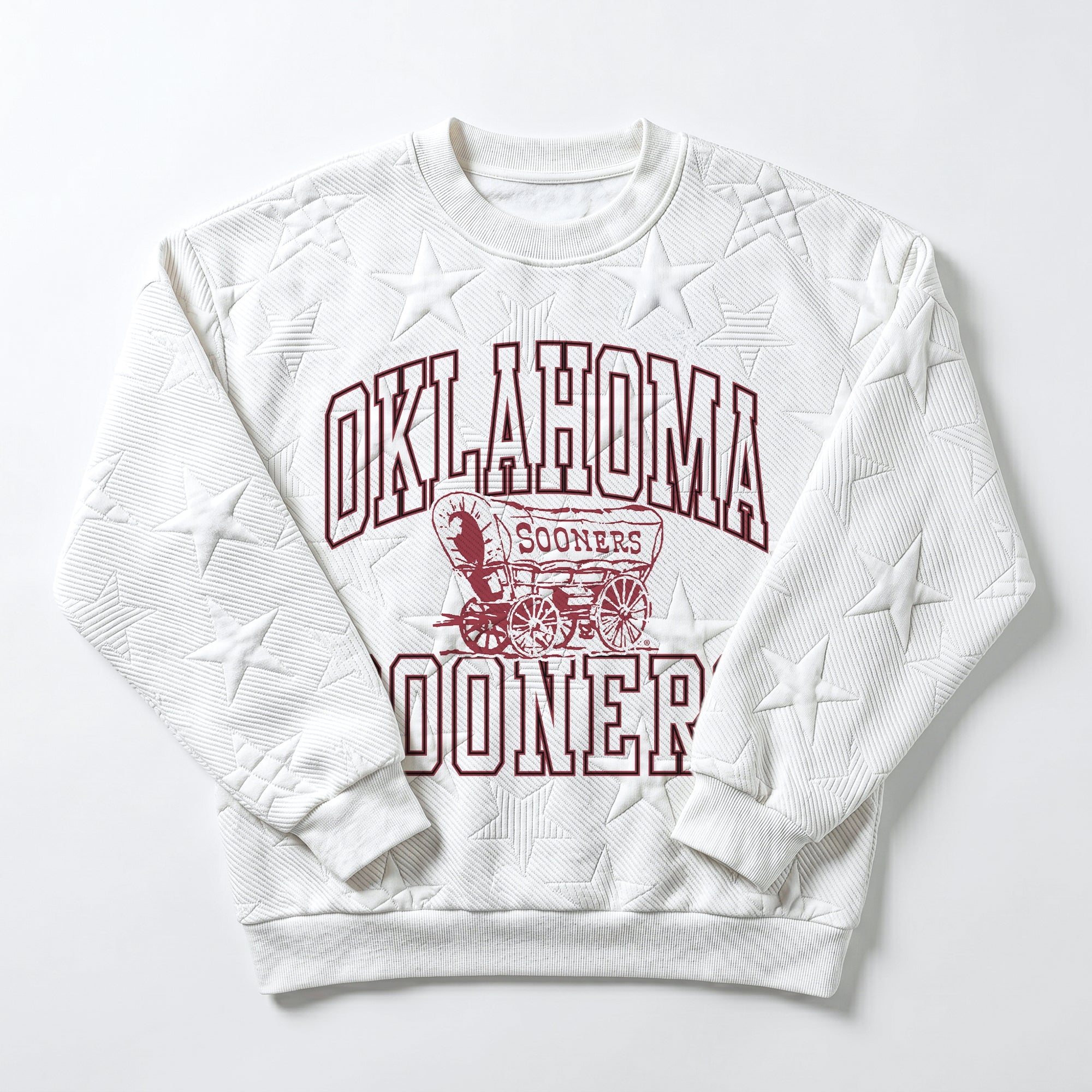 OKLAHOMA SOONERS BIG PLAY ENERGY KIDS EMBOSSED STAR CREWNECK