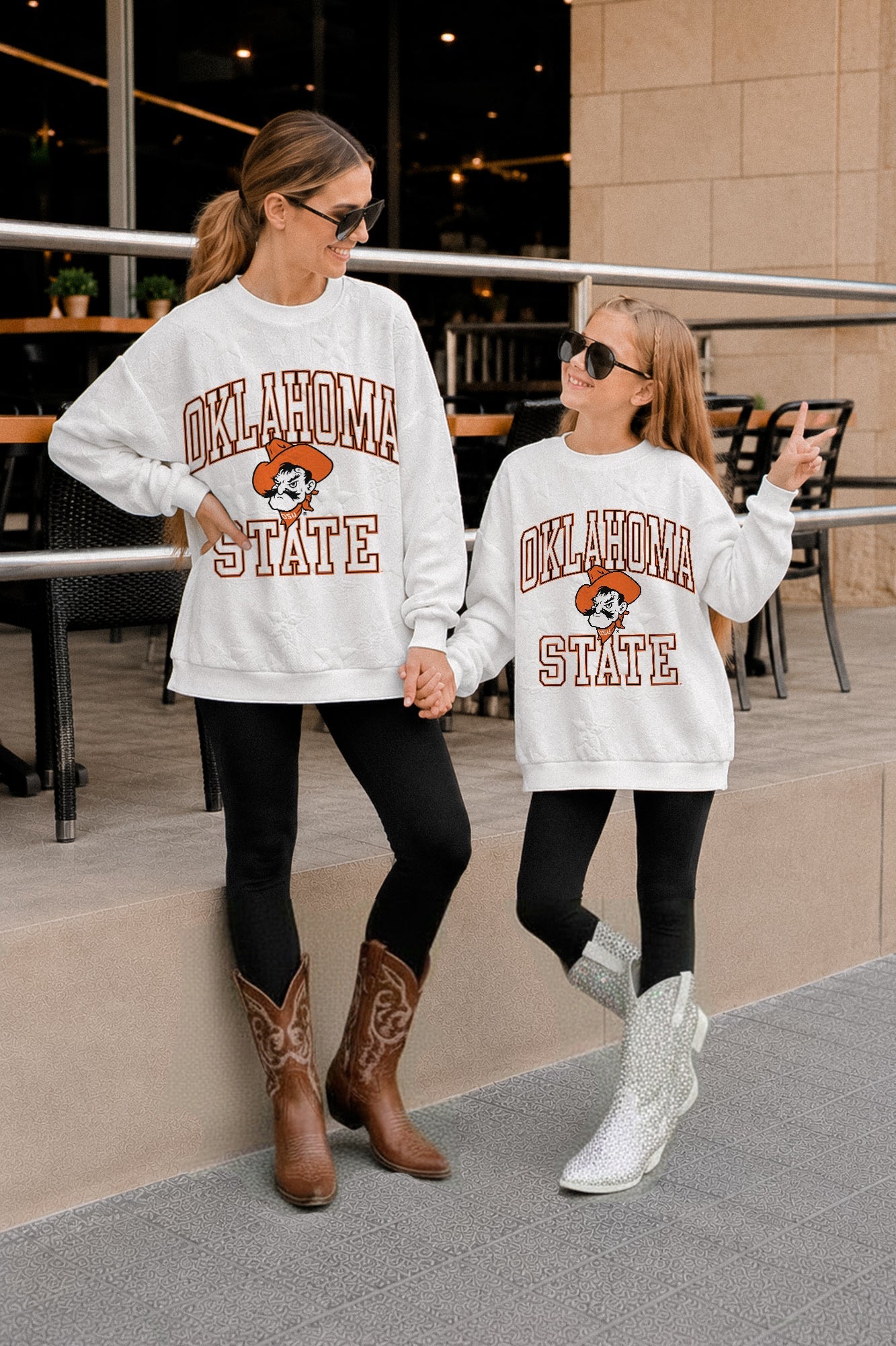 OKLAHOMA STATE COWBOYS BIG PLAY ENERGY KIDS EMBOSSED STAR CREWNECK
