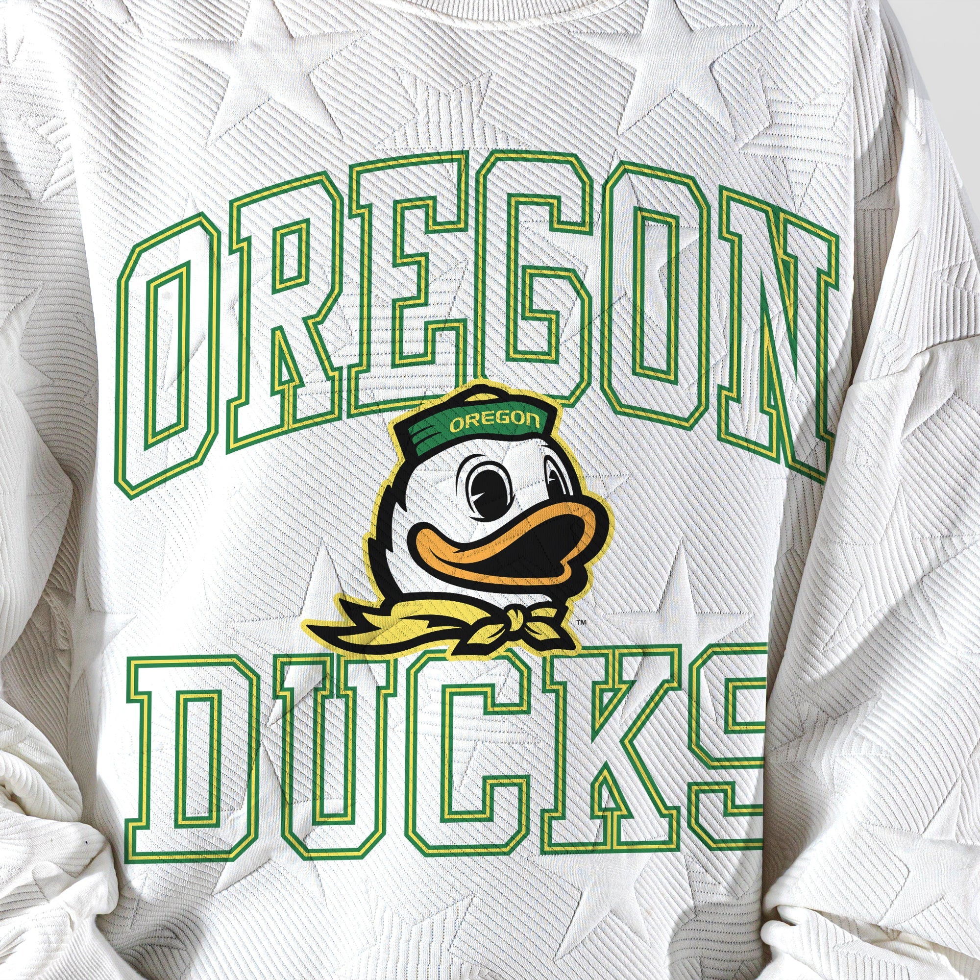 OREGON DUCKS BIG PLAY ENERGY KIDS EMBOSSED STAR CREWNECK