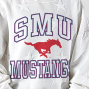 SMU MUSTANGS BIG PLAY ENERGY KIDS EMBOSSED STAR CREWNECK