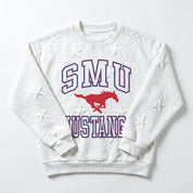 SMU MUSTANGS BIG PLAY ENERGY KIDS EMBOSSED STAR CREWNECK