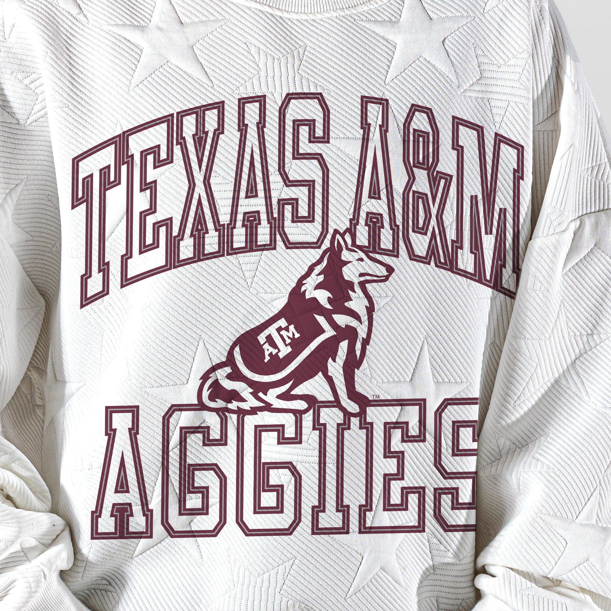 TEXAS A&M AGGIES BIG PLAY ENERGY KIDS EMBOSSED STAR CREWNECK