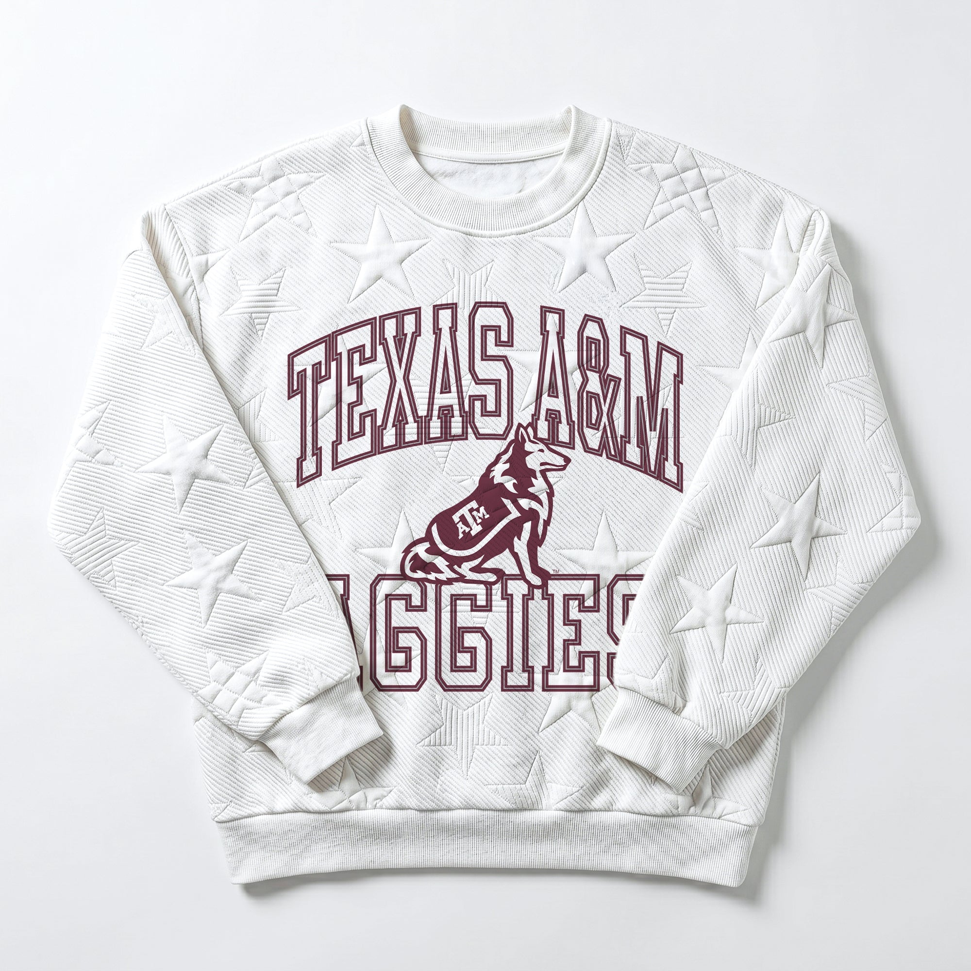 TEXAS A&M AGGIES BIG PLAY ENERGY KIDS EMBOSSED STAR CREWNECK