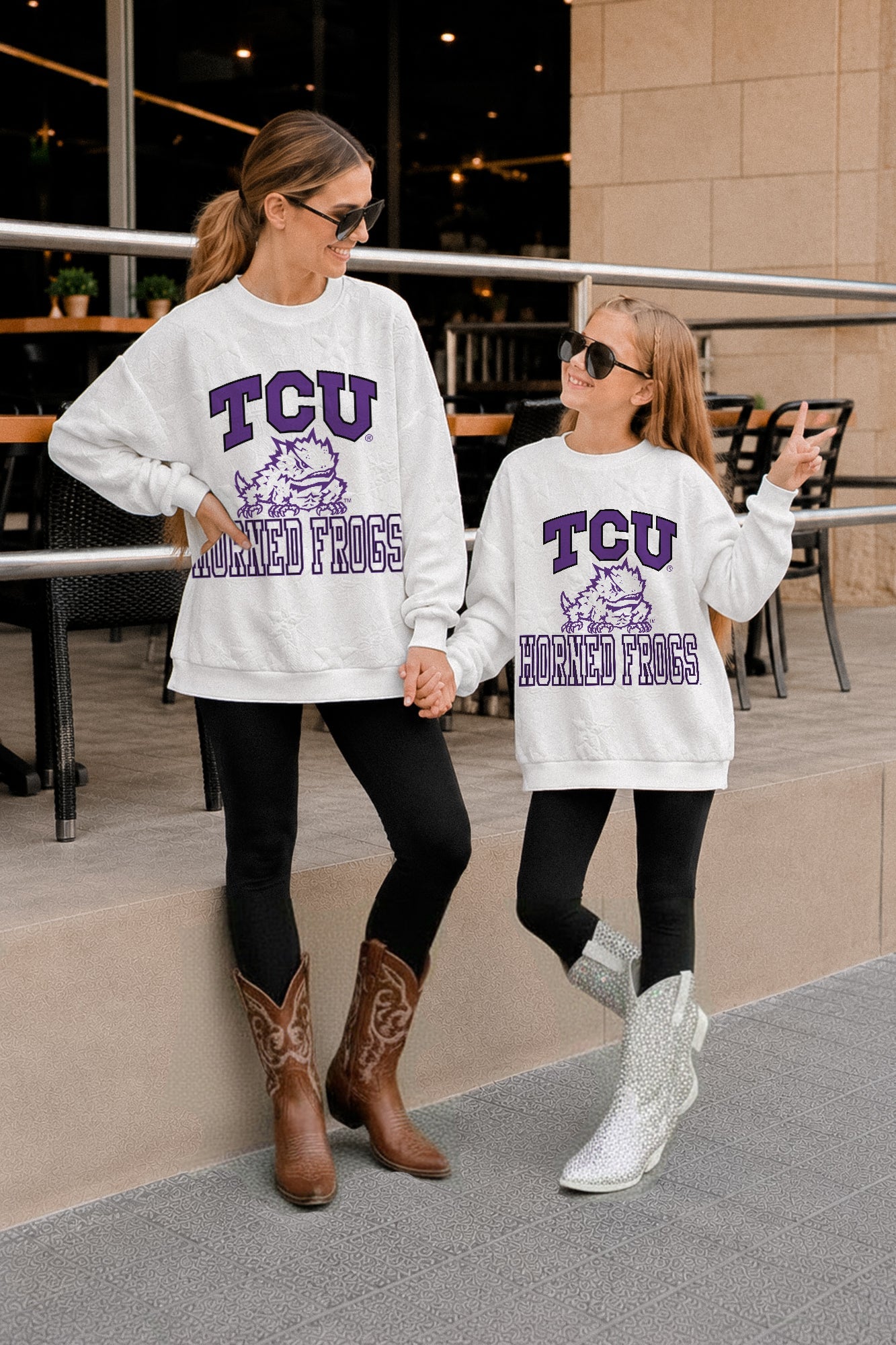 TCU HORNED FROGS BIG PLAY ENERGY KIDS EMBOSSED STAR CREWNECK